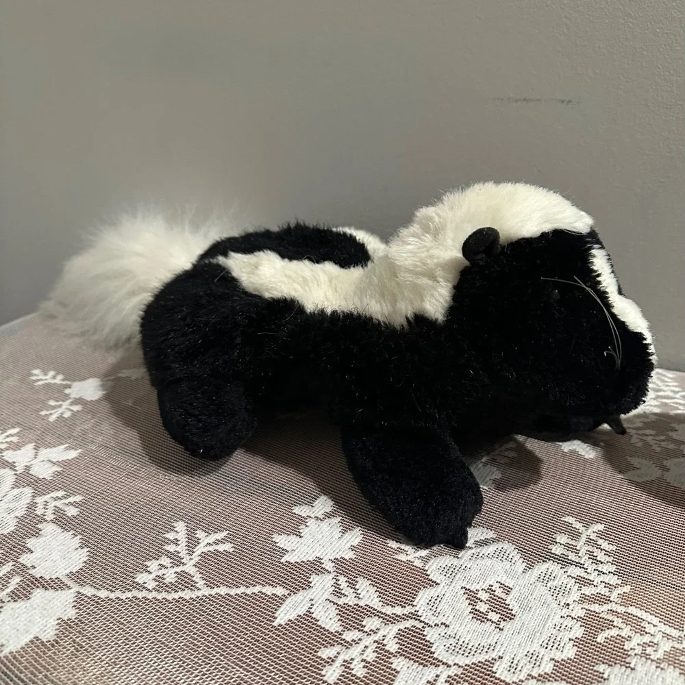 Vintage Dakin Skunk Plush Hand Puppet 1985 Black White Stuffed Animal Toy‎ Korea